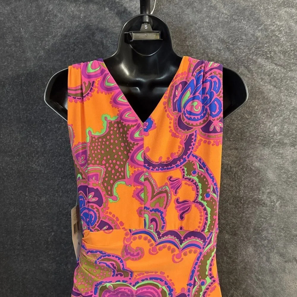 LAUREN RALPH LAUREN MULTICOLOR ABSTRACT PRINT DRESS SZ 6 NWT - Picture 10 of 15